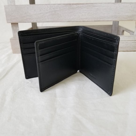 NWT! ANDOILT Black Leather Bifold Slim Wallet w/RFID Blocking and Storage Pouch - Picture 5 of 11